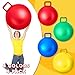 Lewtemi 4 Pcs 31 Inch Hopper Ball Carnival Outdoor Games Jumping Hopping Inflatable Bouncing Ball with Handle and Air Pump for Adult Sport Exercise