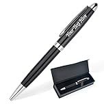 EDSG Personalised Pen Engraved Pen with Black Ink Ballpoint Pens Customised Pen Gifts for Men Women Teacher Personalised Gifts for Birthday Fathers Day Graduation Christmas Thank You Gift (Black)