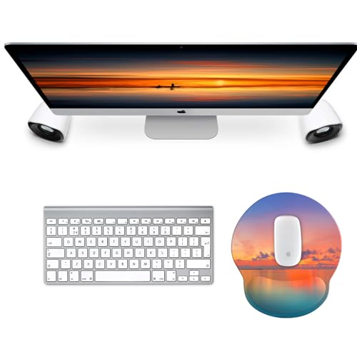 Image of eulps Mouse Pad with Wrist Rest, Comfortable Computer Mousepad with Gel Wrist Support Smooth Surface and Non-Slip PU Base for Pain Relief, Laptop, Office & Home (Oceanic Sunset)