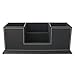 KINGFOM Office Supplies Desk Organizer PU Leather Storage Box 4 Divided Compartments for Pen Business Card Remote Control Mobile Phone Cosmetics Collection Holder (Black)