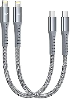 USB C to Lightning Cable,2Pack 0.3M USB C iPhone Charger Cable MFi Certified Short Nylon Braided USB-C Power Delivery Charging Lead for iPhone14 13 12 11 Pro Max X XS XR 8 7 6s Plus SE,iPad Air