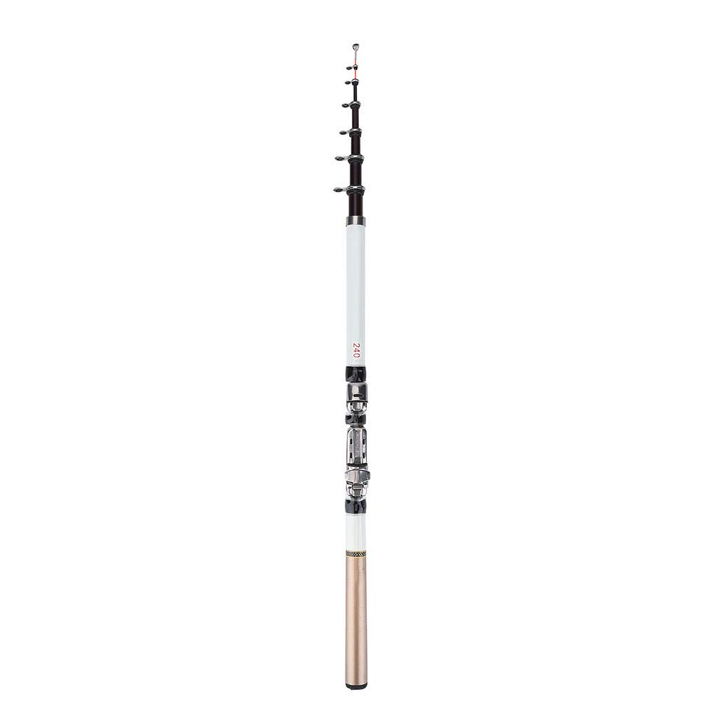 KIMISS Pêche Télescopique Portable, Perche de Voyage Canna Canne à Pêche Jument en Fibre de Carbone (2,4 m)