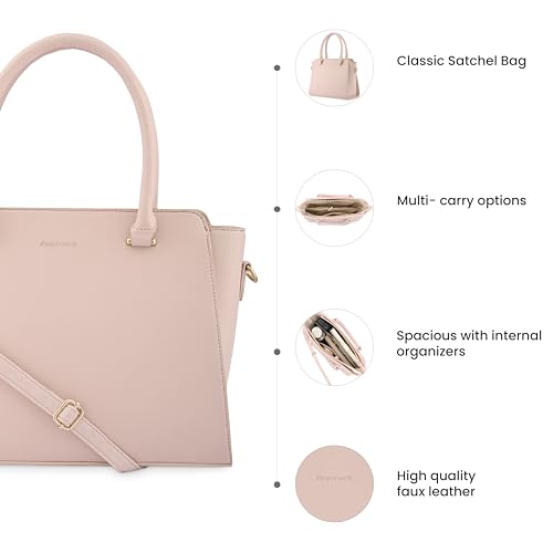 Image of Fastrack Solid Classic Satchel Bag for Women, Girls and Ladies | Made up of Premium Faux Leather | Fits Upto 11 inch iPad or Tablet