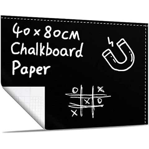 Hanibos Kreidetafel 40 x 80cm Selbstklebend Tafelfolie Magnetisch Kreidefolie Wandfolie Kinder Wand für Küche Kinderzimmer oder DIY Kreidetafel Cover