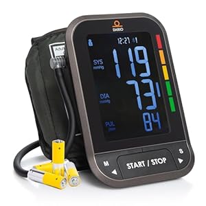 Dario Blood Pressure Monitor for Home Use Gen2 Automatic Machine, LCD Backlit Display, Large Adjustable Arm Cuff (8.75-16.5in) Smart Bluetooth App & Carry Case
