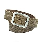brauner Ledergürtel mit Kroko Prägung 4 cm breit