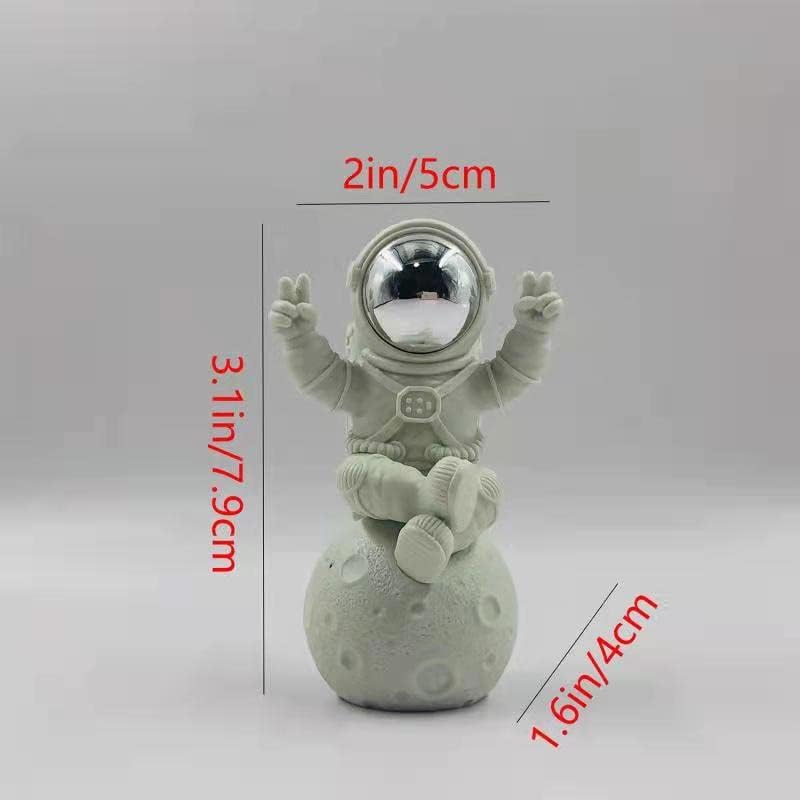 Miniatura 2 de Estatua de astronauta escultura de astronauta, esculturas para decoración del hogar, decoración de estante blanco, decoración de mesa, bonito adorno