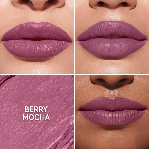 Image of Kiro Slickstick Luxe Matte Lipstick - Berry Mocha, 2.4g | High-Pigment Velvet Matte Finish | Hydrating & Long-Lasting | Infused with Peptides & Hyaluronic Spheres | 12 Nude, Pink, Brown & Red Shades