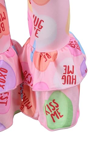Image of Unique Baby 2 Piece Girls Double Ruffle Leggings Outfit with Short Sleeve Shirt Kid and Toddler Clothes Set