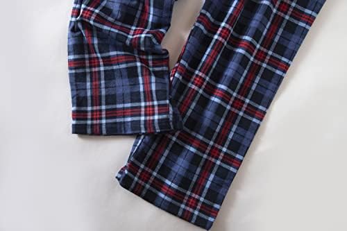 SEIMIRI Mens Pyjamas Sets 100% Flannel Cotton Long Sleeve Top and Bottoms Plus Size Men Pjs Sets Check Nightwear Sleepwear Soft Warm Lounge wear Traditional Classic CutLoungewear Blue Check XXXL
