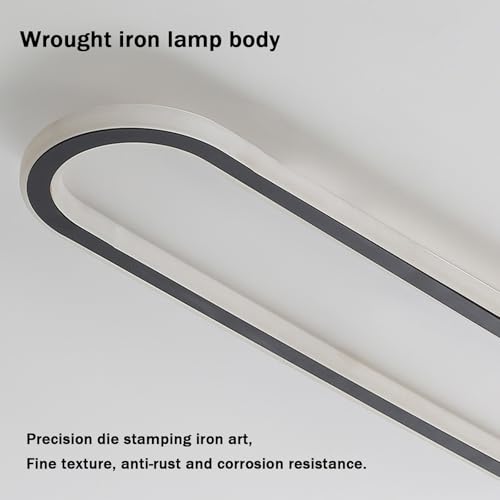 Lámpara de techo LED largo moderno blanco de 120cm con mando a distancia para dormitorio 4