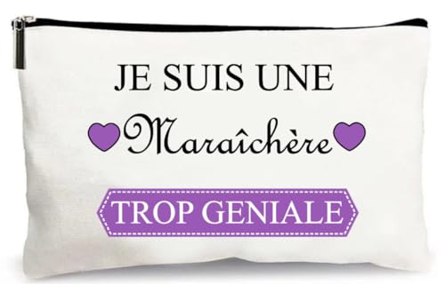 Générique - trousse beige je suis une maraîchère trop géniale idée cadeau rangement