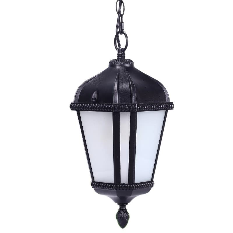 Lustre extérieur européen en aluminium noir, plafonnier étanche de prestige