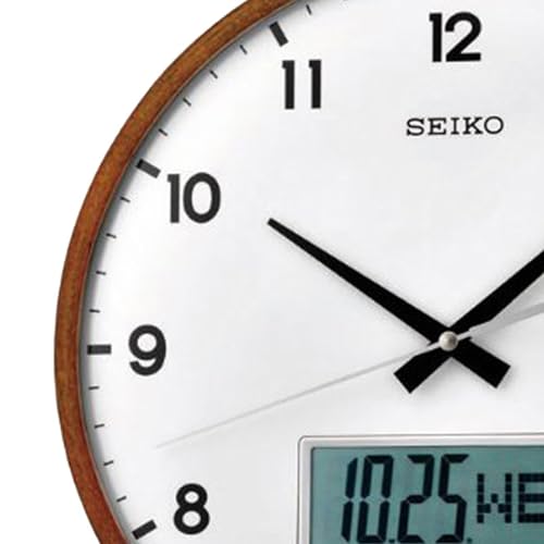 Image of Seiko Abstract Mixed Material Wall Clock (Brown, 33 cm x 33 cm x 6 cm, QXL008BN)