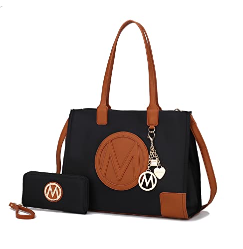 Mkf Set Satchel Shoulder Bag For Women & Wristlet Wallet Purse – Pu Leather Top Handle Tote Handbag Crossbody Strap #TOP23