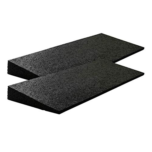 Bordsteinrampe Gummi 500x200x(8-43) mm Set = 2 Stück schwarz (Rampe Gummikeil Rollstuhlrampe Auffahrrampe Auffahrkeil Auffahrhilfe Türschwellenrampe, Autorampe)