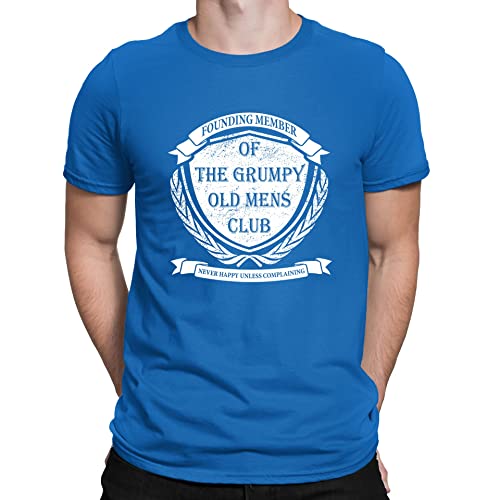 Maglietta da uomo con scritta divertente "Grumpy Old Mens Club Founding Member Blu reale XXL