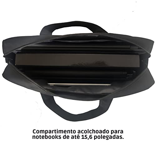 Bolsa Para Notebook Pasta Executiva Masculina Maleta Tiracolo Laptop (Preto)