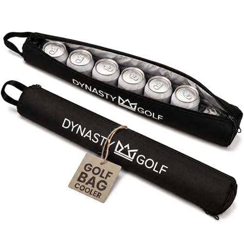 Dynasty Golf Insulated Golf Beer Sleeve - 6 Pack Golf Bag Beverage Cooler - Portable - Keeps Beverages Cold on the Golf Course