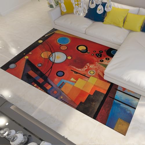 Tapis d art abstrait lavable géométrique rectangulaire 120x150cm - 2