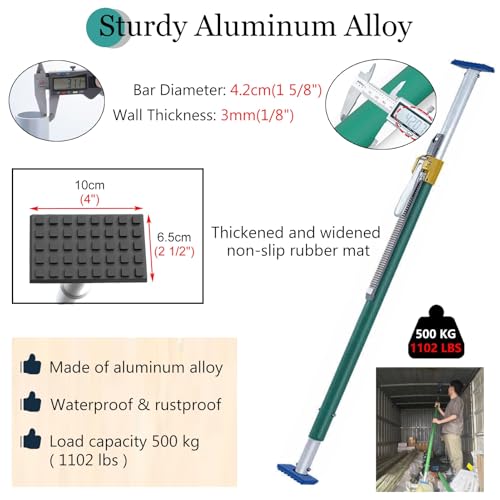 Barre de chargement en aluminium durable avec ajustement télescopique