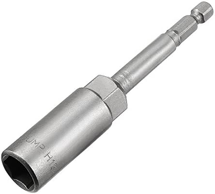 sourcingmap 1/4" Quick-Change Hex Shank 10mm Deep Socket Nut Setter Driver Drill Bit, 100mm Length, Metric No-Magnetic