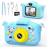 キッズカメラ 子供 カメラ おもちゃ 男の子 女の子 トイカメラ ３歳~8歳 誕生日 プレゼント 1080P動画/2インチ液晶/8倍ズーム/USB充電 操作簡単 日本語説明書付き 宇宙飛行士 水色Y