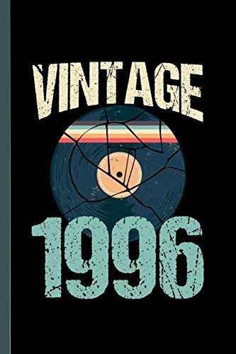 Vintage 1996: Retro Vintage 1996 23rd Birthday Record Vinyl Vintage Disco Bday Gift (6"x9") Dot Grid notebook Journal to write in image 3