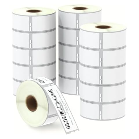 BETCKEY - Compatible DYMO 30252 (1-1/8" x 3-1/2") Address & Barcode Labels - Compatible with DYMO Labelwriter 450, 4XL, NOT Fit 550 & 5XL [16 Rolls/5600 Labels] Cover