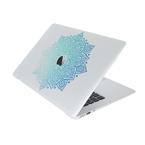 Mandala Laptop Stickers Decal - Removable Waterproof Vinyl With Diecut - Green Blue Colorful Partial Decal Cover Skin Compatible With Computer Macbook Air Pro 13 15 Inch - Decorative Sticker - Artsybb #TOP3