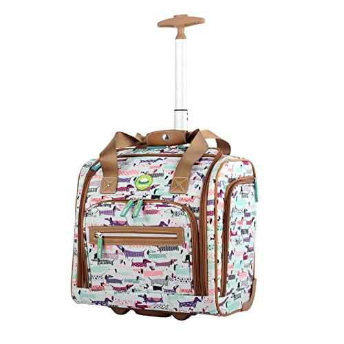 Lily Bloom Designer 15 Inch Carry On - Weekender Overnight Business Travel Luggage - Lightweight 2- Roller Wheels Suitcase - Under Seat Rolling Bag for Women, Totally Paw Some, One Size, Carry on