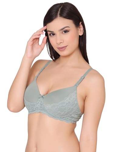 Image of Groversons Paris Beauty Women's Padded, Non-Wired, Multiway, T-Shirt Bra with lace (BR097)