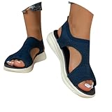 Générique Chaussures Femme Confort Chic Chaussures Ete Femme Sandale Orthopédique Sandales Ouvertes Chaussure Confort Sandals Sandalette Été Marche Sport 003 Bleu 39 EU