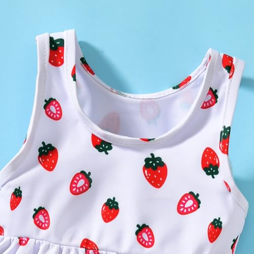 Image of Baby Swimsuit Girl Two Piece Bathing Suit Toddler Girls Summer Beach Ruffle Tankini Swimwear 1-7Y