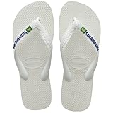 Havaianas Women's Brazil Logo Flip Flop Sandal, White, 7-8