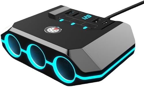 Tr-52 With Led Voltage Display Qc3.0 Car Fast Charging 3 Socket Adapter
