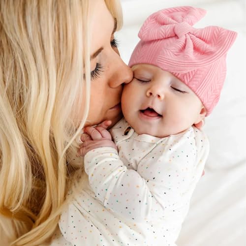 Image of BQUBO Newborn Baby Hats Bear Ears and Mittens Sets Preemie Caps Baby Boy Girl Infant Hospital Beanie for 0-3 Months