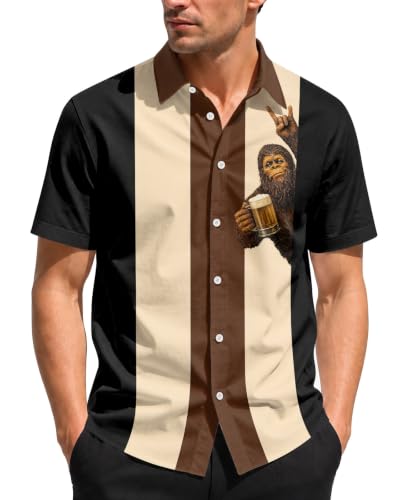 Image of 99TIMORO Horror Movie Men's Halloween Button Down Shirts Short Sleeve Top