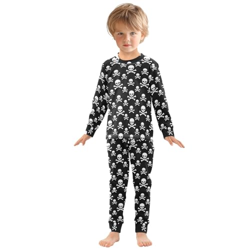ODAWA Pyjamas Sets White Skull Black Long Sleeve Fall Pajamas 18M3