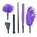 Juego de Masaje de cosquillas con Paleta de pie de Pluma de Avestruz con Mango de Silicona, Juguetes de látigo para Montar a Caballo para Parejas, púrpura