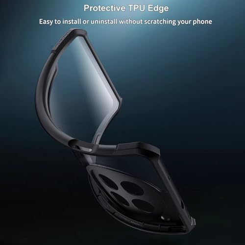 Image of for Oneplus 12R Case,Ultra-Thin Lightweight Cover Soft TPU Bumper + Acrylic Back Military Grade Airbags Shookproof Drop Protection, Black