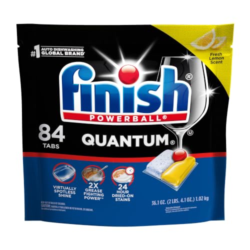 Image of Finish Quantum Dishwasher Pods, Dishwasher Detergent Dish Soap, Lemon Scent, 84 Count