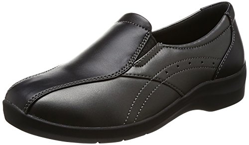 [イブ] スニーカー 4E 幅広 スリッポン 21.5~25cm 196 ブラックC 21.5cm