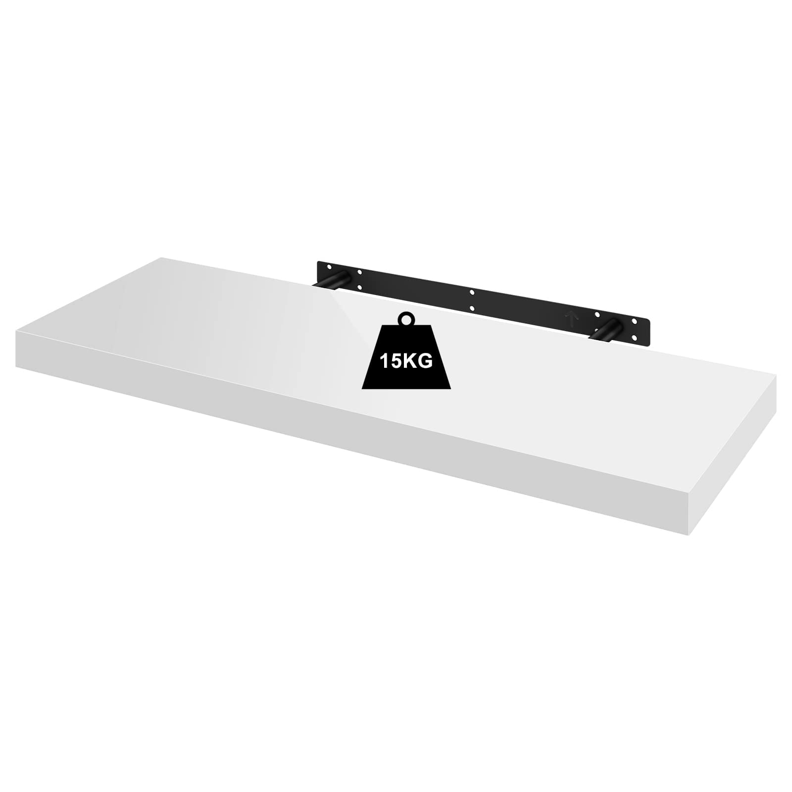 WOLTU Mensola da Muro, Set di 3, Scaffale Sospeso da Parete Libreria Piccola per Soggiorno Cameretta Porta CD DVD, Pannello MDF 90x22,9x3,8cm, Bianco, RG9481ws-3