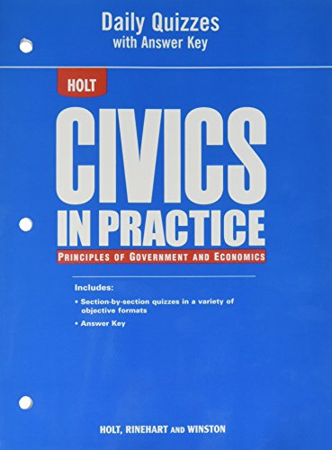 Civics in Practice: Principles of Government and Economics: Daily Quizzes with Answer Key