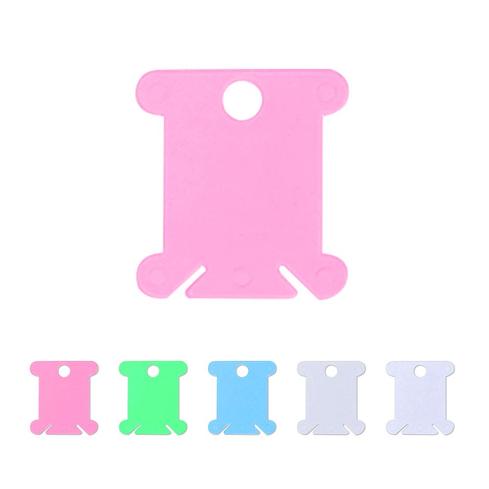 KnR HarmonyFloss Bobbins Card 100pcs 5 Colors Thread Bobbins Plastic for Cross Stitch Embroidery Floss Craft DIY Sewing Storage