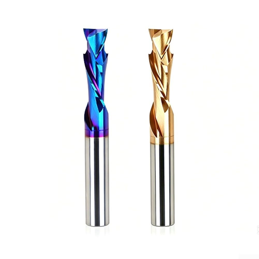 Fresa de Compresión CNC 3/8" para acero Carburo Recubierta Fresa(Gold)