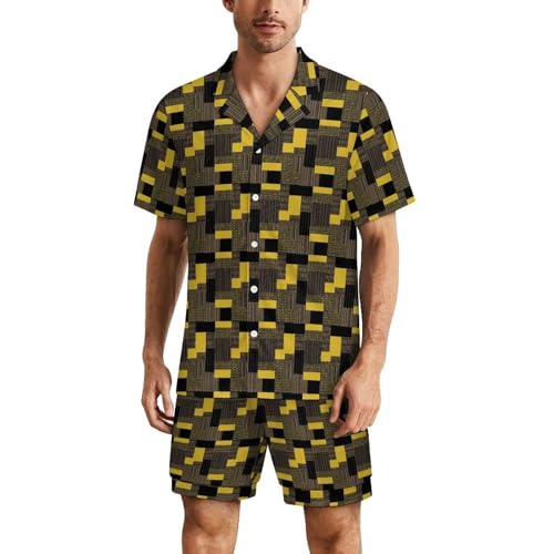 Pyjama à manches courtes homme col boutonné blanc vêtement de nuit léger