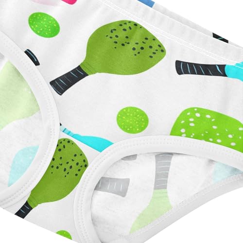 Fun Toddler Underwear Floral 2t Cotton Little Girl Panties Pickleball Paddles Balls White Undies Kids Briefs4