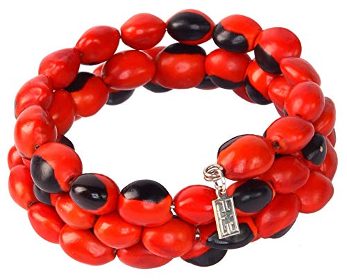 E B Evelyn Brooks Designs Handmade Adjustable Wrap Bracelet for Women w/Meaningful Good Luck Huayruro Red Black Seed Beads - Great gifts for Mom, Daughter, Sister, Aunt